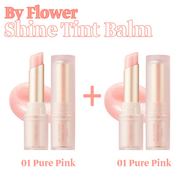 [2X] By Flower Shine Tint Balm 01 Pure Pink